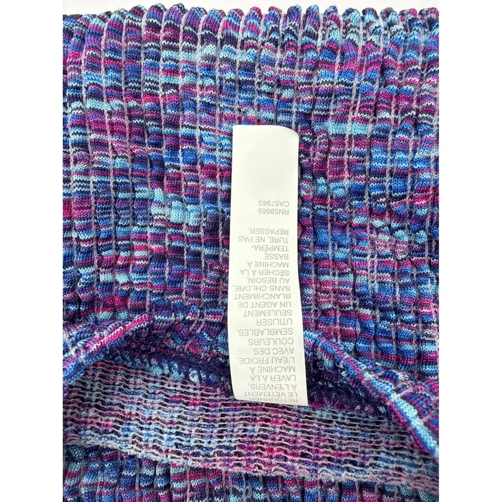 Zella Girls Purple Blue Space Dye Ribbed Cropped T-Shirt Size M 8/10 NEW